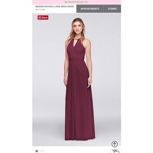 David’s Bridal Burgundy Bridesmaid Dress